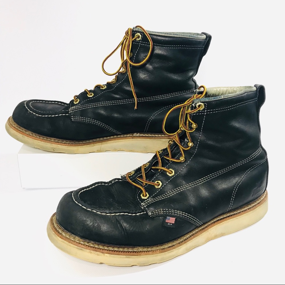 🌹Thorogood Navy Heritage Boots 13 EE Wide - Picture 3 of 8